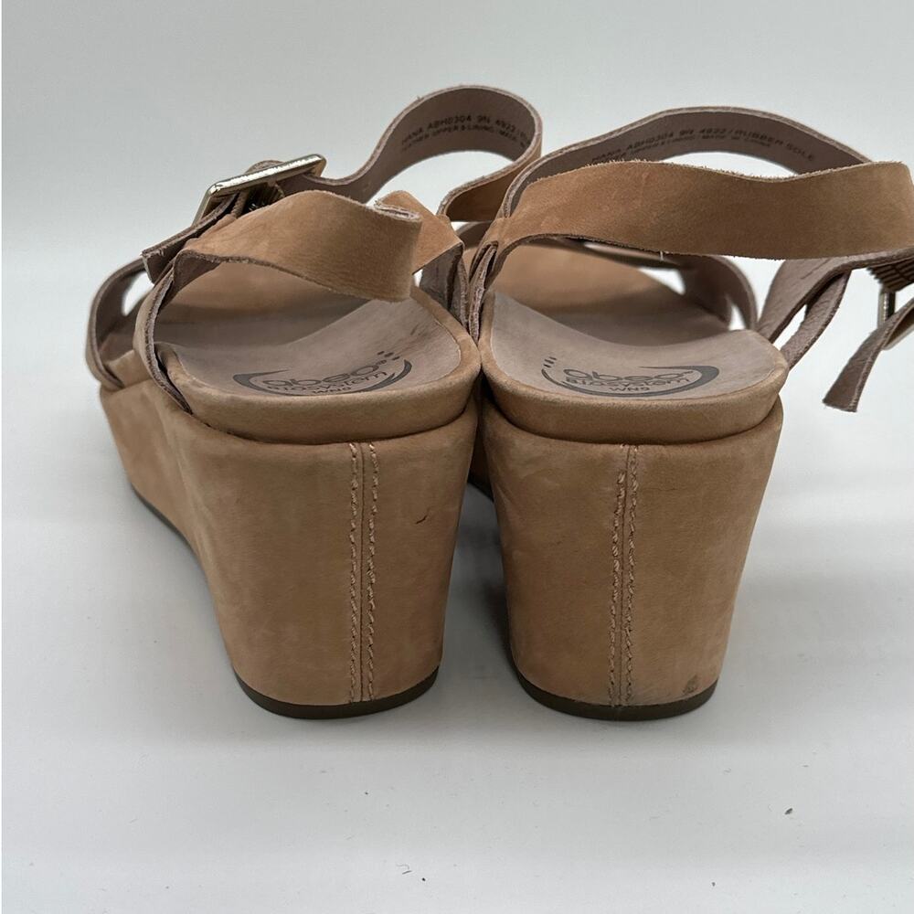 ABEO Hana Tan Wedge Comfort Sandals Sz 9N 3” Arch Support Neutral BIO System - Picture 7 of 11